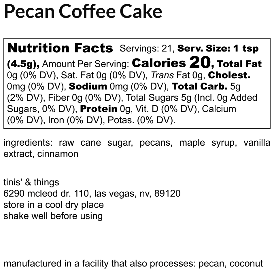 Pecan Coffee Cake Coffee & Dessert Topping